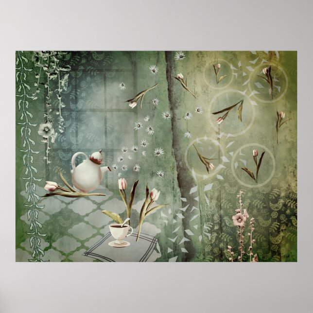 Tea med Tulips Poster (Framsidan)