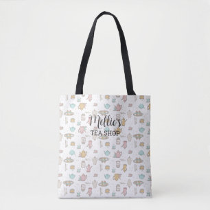 Tea Mönster Shoulder Tote Bag Tygkasse