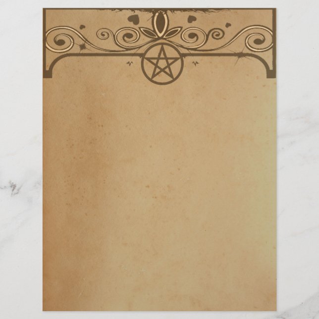 TEA NEDFLÄCKAD PAPPER Pentacle Enchanted Letterhea (Framsida)