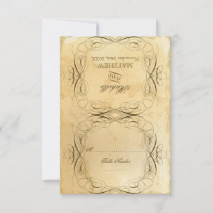 Tea Nedfläckad Vintage bröllop 1 - OSA Responcard Kort