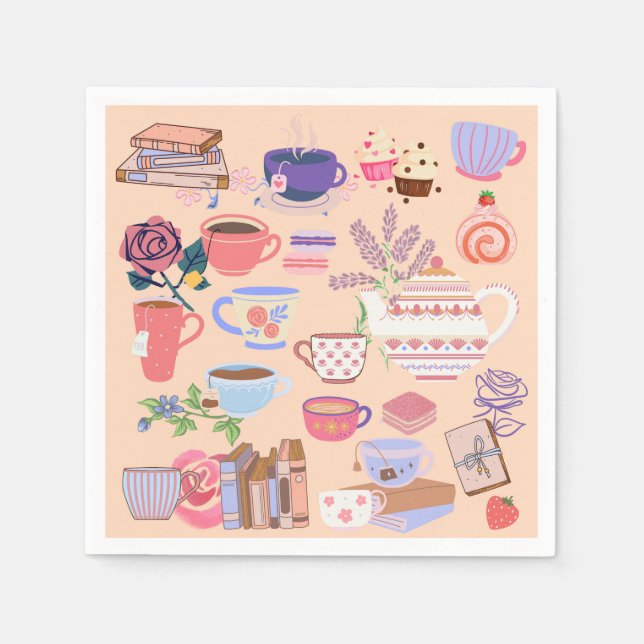 Tea och Bokar Pappersservett (Framsidan)