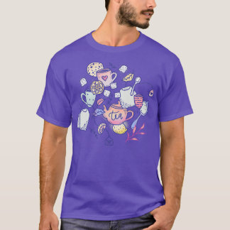 Tea och Cookies Doodle Art T Shirt