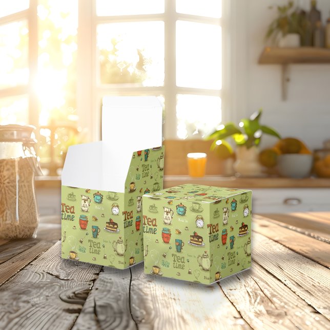Tea och Honung Tea Time i Grönt Presentaskar (Skapare uppladdad)