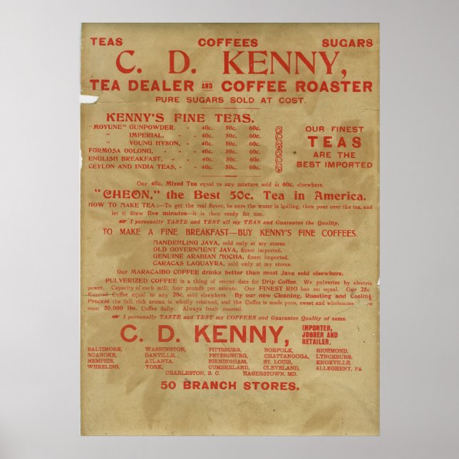 Tea och kaffe 1943 poster (Framsidan)