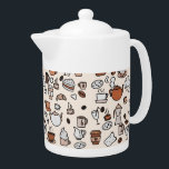Tea och kaffebutiksobjekt Mönster<br><div class="desc">Cafe- eller kaffebrackerage på beige.</div>