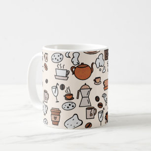 Tea och kaffebutiksobjekt Mönster Kaffemugg