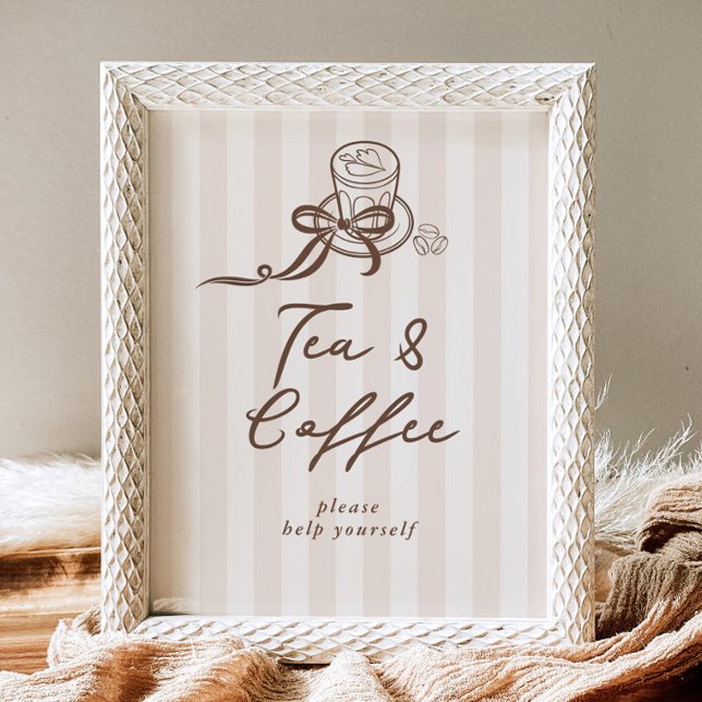 Tea och kafferbar Cafe Bebe Baby shower Poster (Skapare uppladdad)
