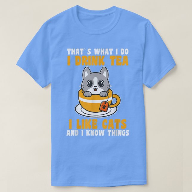 Tea och katt  t shirt (Design framsida)