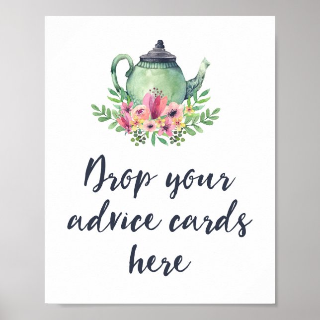 Tea Party Advice-kort Baby Möhippa Poster (Framsidan)