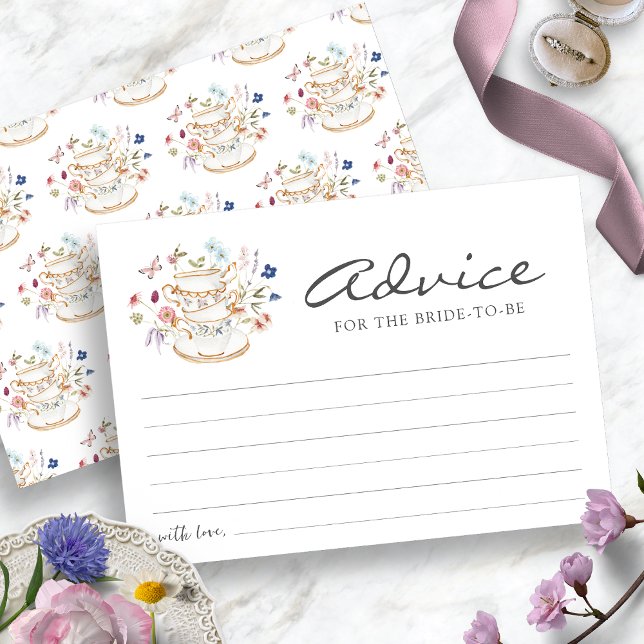 Tea Party Advice-kort Inbjudningar (Bridal Tea Party Advice Card by Painted Paperie
)