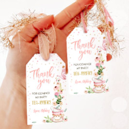 Tea Party Baby andas Rosa Baby Shower Presentetikett
