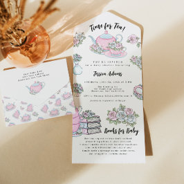 Tea Party Baby Shower Blue and Rosa