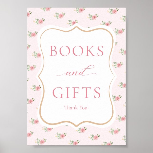Tea Party Baby Shower Böcker & presenter  Poster (Framsidan)