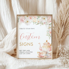 Tea Party Baby Shower Custom Sign - 8x10 Poster