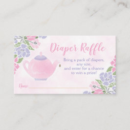 Tea Party Baby Shower Diaper Raffle Biljett Tilläggskort