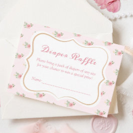 Tea Party Baby Shower Diaper Raffle Tilläggskort