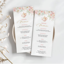 Tea Party Baby Shower Drink Menu Meny