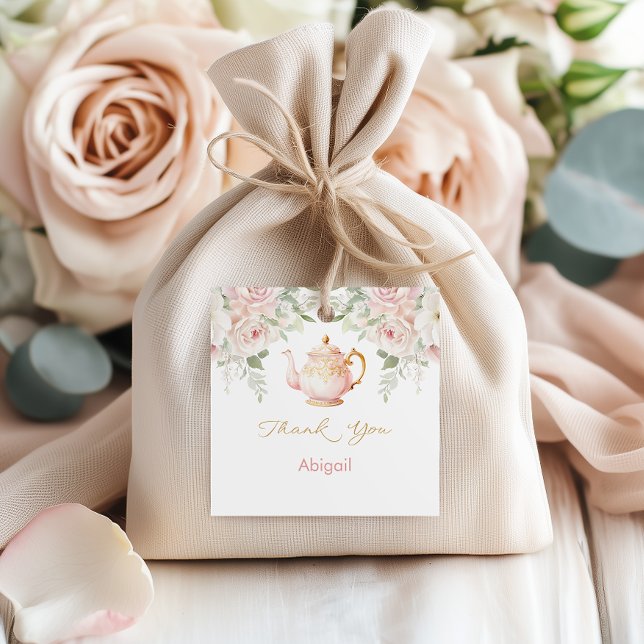 Tea Party Baby Shower Gåvor Etiketter (Tea Party Baby Shower Favor Tags)