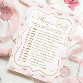 Tea Party Baby Shower gissar vem som spelar spel k Inbjudningar
