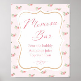 Tea Party Baby Shower Momosa Pub Poster