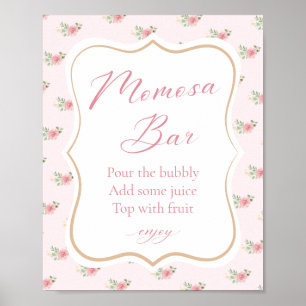 Tea Party Baby Shower Momosa Pub Poster