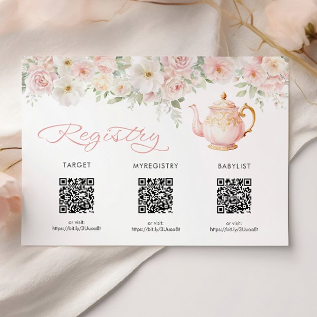 Tea Party Baby Shower Registry Card Enclosure Tilläggskort (Tea Party Baby Shower Registry Card Enclosure)