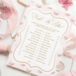 Tea Party Baby Shower, skulle hon hellre byta joke Inbjudningar