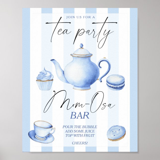 Tea party babydusch Momosa pub Poster (Framsidan)