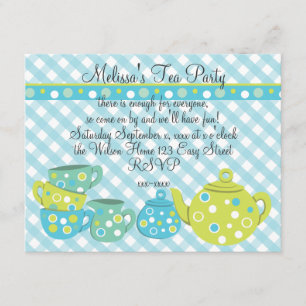 Tea Party Bedotted Inbjudningar