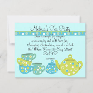 Tea Party Bedotted Inbjudningar