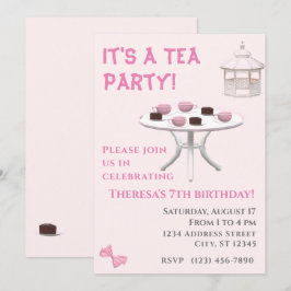 Tea Party Birthday Inbjudningar