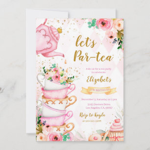 Tea Party Birthday Inbjudningar