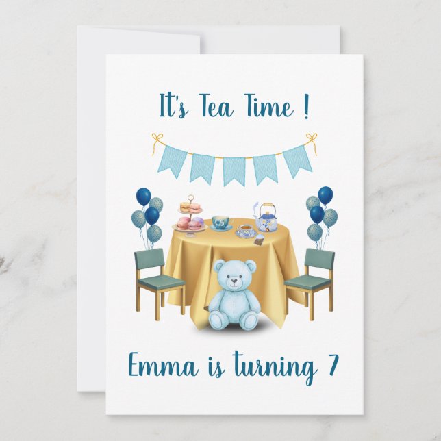 Tea Party Birthday Invitation Inbjudningar (Framsida)