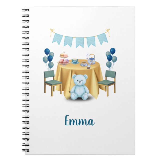 Tea Party Birthday Notebook Gift Anteckningsbok (Framsidan)