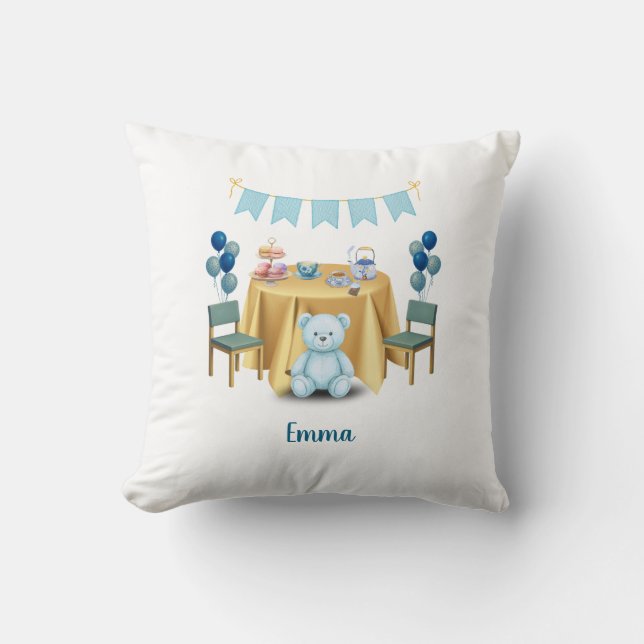 Tea Party Birthday Throw Pillow Gift Kudde (Framsida)