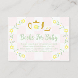 Tea Party Blommig Bebis Shower Böcker För Bebis Tilläggskort