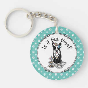 Tea Party Boston Terrier Hund (svart) Cute