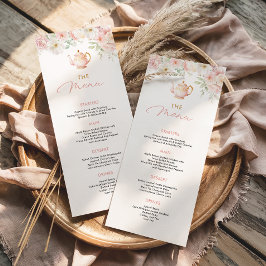 Tea Party Bridal Shower Food Menu Meny