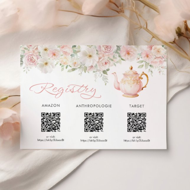 Tea Party Bridal Shower Registry Card Enclosure Tilläggskort (Tea Party Bridal Shower Registry Card Enclosure
)