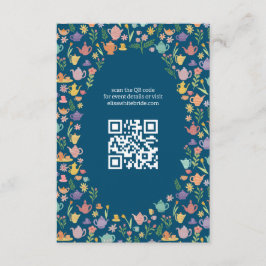 Tea Party Bridal Shower Söt Anpassad QR-kod Tilläggskort