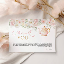 Tea Party Bridal Shower Thank You Card Tack Kort