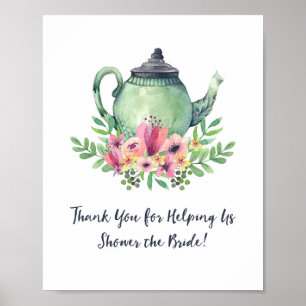 Tea Party Bröllopsdusch Dekoration Poster