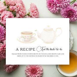 Tea Party Bröllopsdusch Recept Tilläggskort