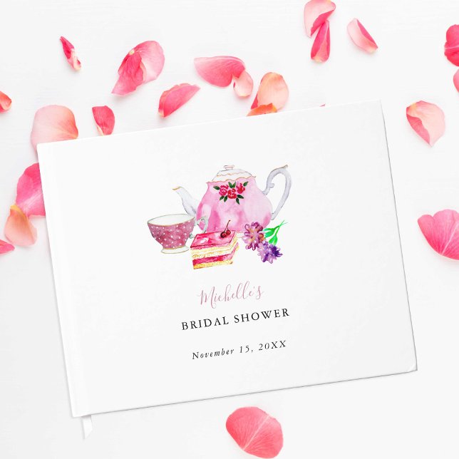 Tea Party Bröllopsdusch Rosenduftande Koppar   Gästböcker (Skapare uppladdad)