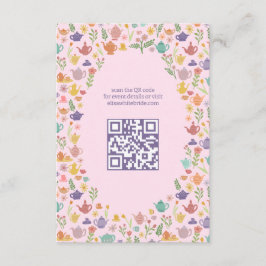 Tea Party Bröllopsdusch Söt Anpassad QR-kod Tilläggskort