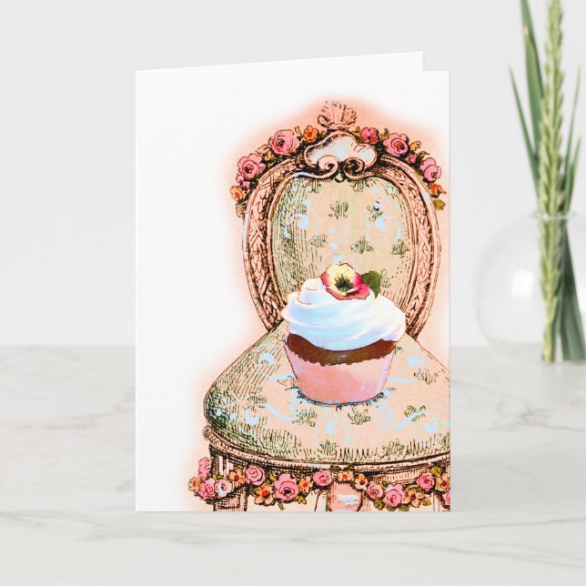 Tea Party Cuptårta Design Meddelande (Framsida)