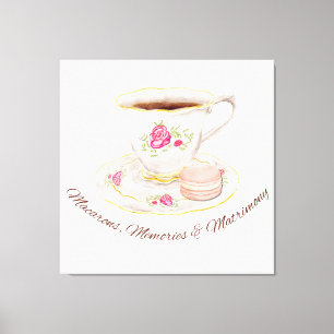 Tea Party Elegant Bröllopsdusch Möhippa Canvastryck