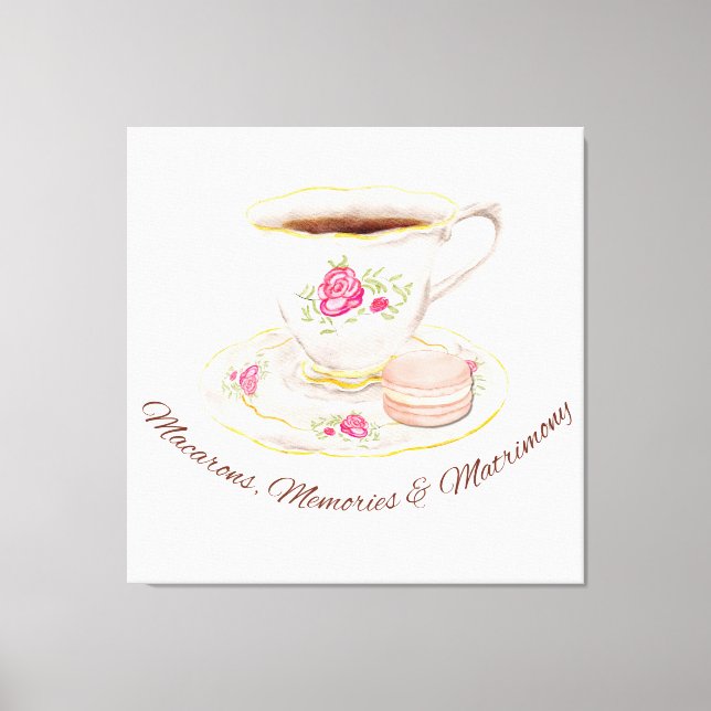 Tea Party Elegant Bröllopsdusch Möhippa Canvastryck (Framsida)