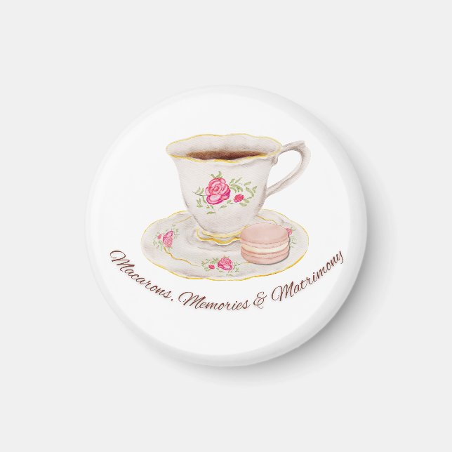 Tea Party Elegant Bröllopsdusch Speningsfest Magnet (Framsidan)