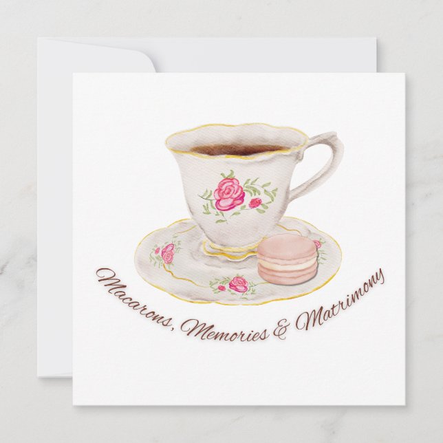Tea Party Elegant Möhippa Bachelorette Inbjudningar (Framsida)